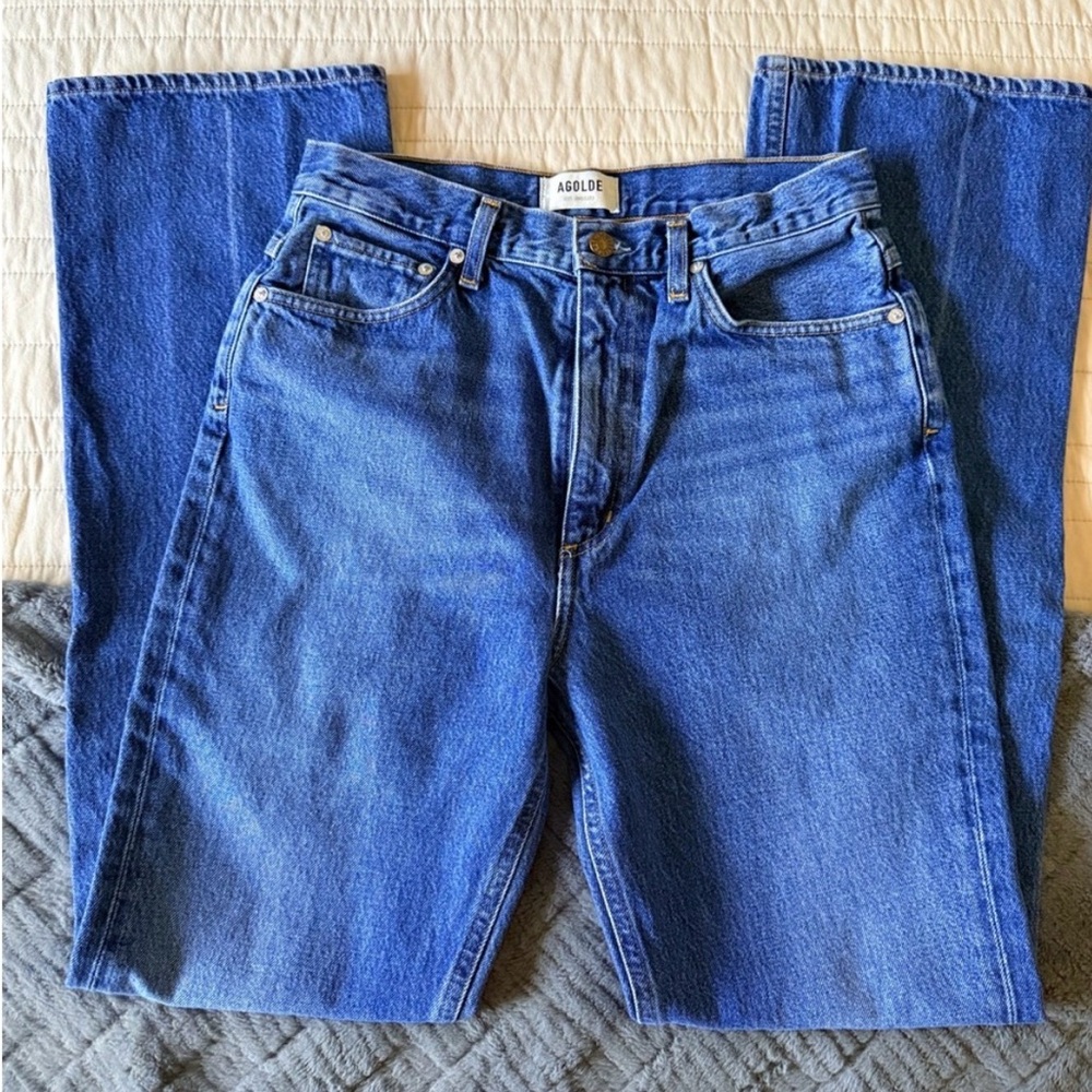 Agolde Woman’s high rise flare Blue Denim Jeans
